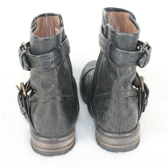 UGG COLLECTION ELISABETA WEAVE MOTO BUCKLE BOOTS - Picture 6 of 8